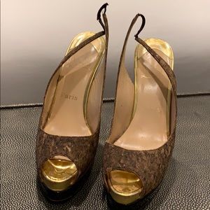 Christian Louboutin cork platform sandals